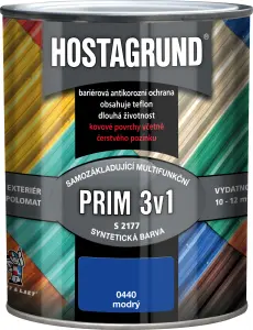 Hostagrund Prim 3v1 S2177 základní i vrchní barva na kov, 0440 modrá, 600 ml Hostagrund Prim 3v1 S2177 základní i vrchní barva na kov, 0440 modrá, 600 ml