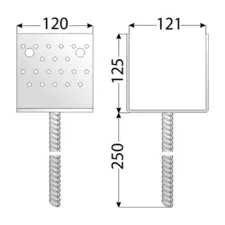 PSS 120 Patka sloupku 121x125x120x4,0