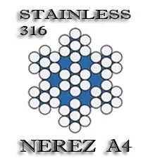 Lano z nerezové oceli A4 DIN 3055 (7x7) 8mm - 25m/balení