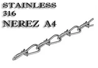 Řetěz uzlovaný DIN 5686 2,2 mm nerez A4 - 10m/balení