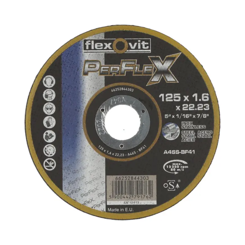 125x1,6x22,23 A46S metal / inox Flexovit TW PERFLEX 125x1,6x22,23 A46S metal / inox Flexovit TW PERFLEX