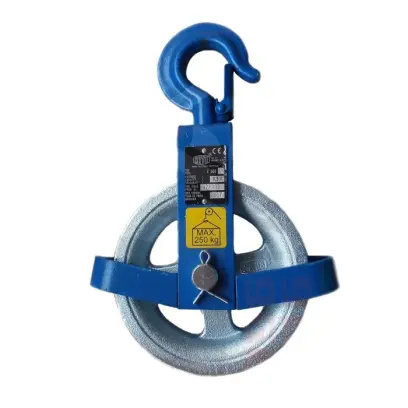 Kladka zednická s hákem 150mm 1000kg lak.