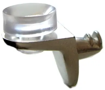 Policová podpěrka na sklo 5mm poniklovaná + nylon