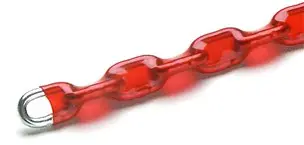 Řetěz zamykací - oválný 4,5x1000mm v červeným PVC