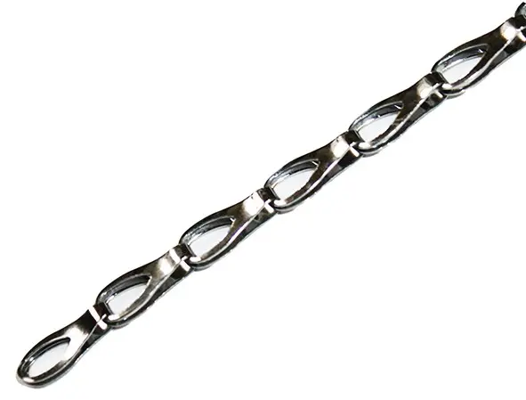 Řetěz patentní 1,3 mm mosaz poniklovaná - 25m/balení