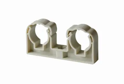 Příchytka dvojitá se třmenem 2x20mm šedá UNI