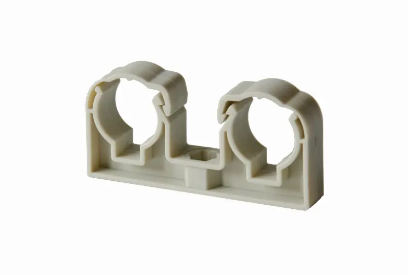 Příchytka dvojitá se třmenem 2x20mm šedá UNI