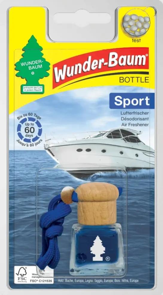 Wunder-Baum Tekutý osvěžovač v lahvičce 4,5 ml - Sport Wunder-Baum Tekutý osvěžovač v lahvičce 4,5 ml - Sport