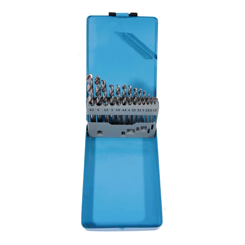 Sada vybrušovaných vrtáků do kovu HSS-G, 11dílů | 1.5-6.5 mm, kovový box