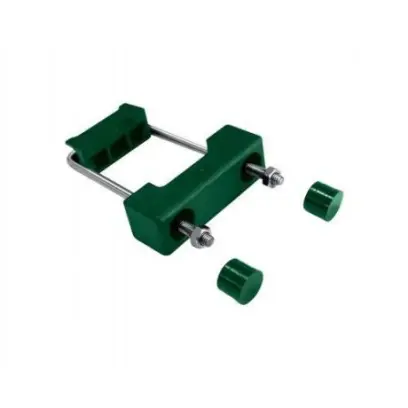 Příchytka panelu PRO na obdelníkový sloupek 60x40 nerez + PVC, zelená