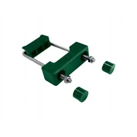 Příchytka panelu PRO na obdelníkový sloupek 60x40 nerez + PVC, zelená