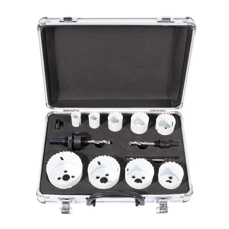 Sada vykružovacích bimetalových korunek 19-64 mm 13 dílů - hlinikový obal