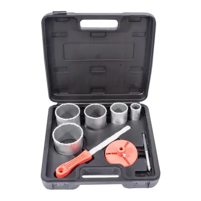 Sada diamantových vykružovacích korunek 33-83 mm 8 dílů - PVC obal