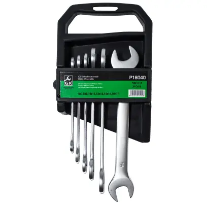 Sada plochých klíčů 6-17 mm matné 6 dílů - plastový držák