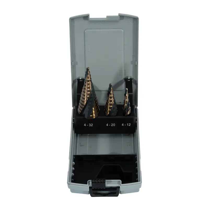 Sada stupňovitých vrtáků 4-32 mm HSS TiN-TiAIN 3 díly