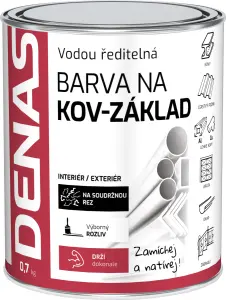 DENAS NA KOV-ZÁKLAD antikorozní barva na kov, 0110 šedá, 700 g