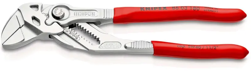 Knipex - Klíč klešťový, hladká čelist, délka 180 mm