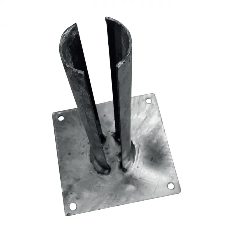 Patka Zn k montáži kulatého sloupku branky / brány na betonový základ Ø 60 mm