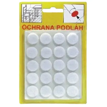 Filcová ochrana samolepící 103B - bílá 21x21x3 mm