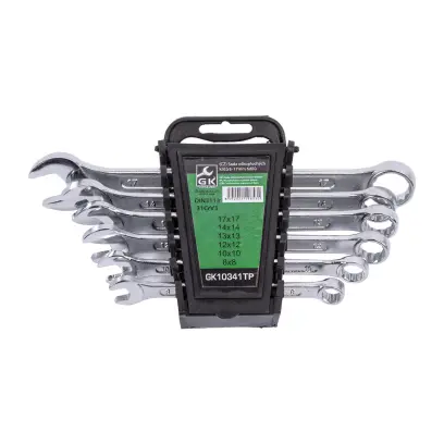 Sada očkoplochých klíčů 8-17 mm chrom 6 dílů - plastový držák