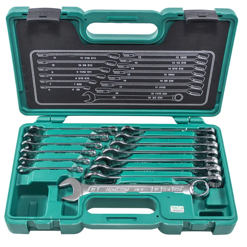 Sada očkoplochých klíčů vyhnutých 6-19 mm 14 dílů Sada očkoplochých klíčů vyhnutých 6-19 mm 14 dílů