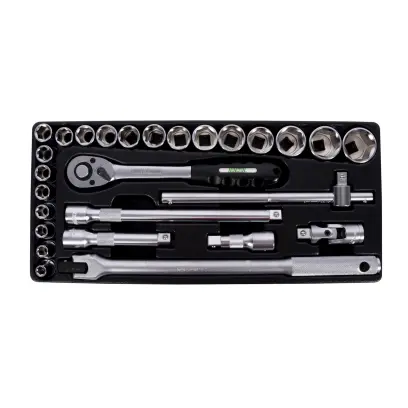 Sada hlavic šestihranných 1/2” 27 dílů, plastové plato B