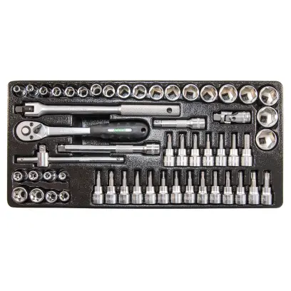 Sada hlavic šestihranných 3/8” 53 dílů, plastové plato B