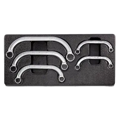 Sada očkových zahnutých klíčů 5 dílů, plastové plato B