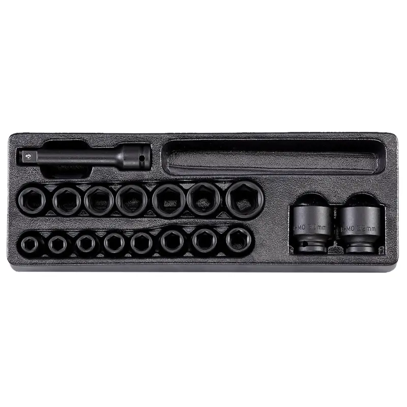 Sada průmyslových hlavic 1/2” 20 dílů, plastové plato A