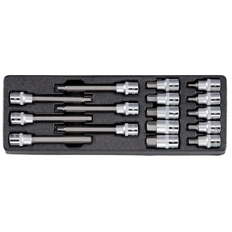 Sada zástrčných hlavic IMBUS 1/2” 16 dílů, plastové plato A