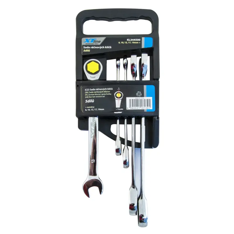 Sada ráčnových klíčů 8-19 mm 72 zubů 5 dílů