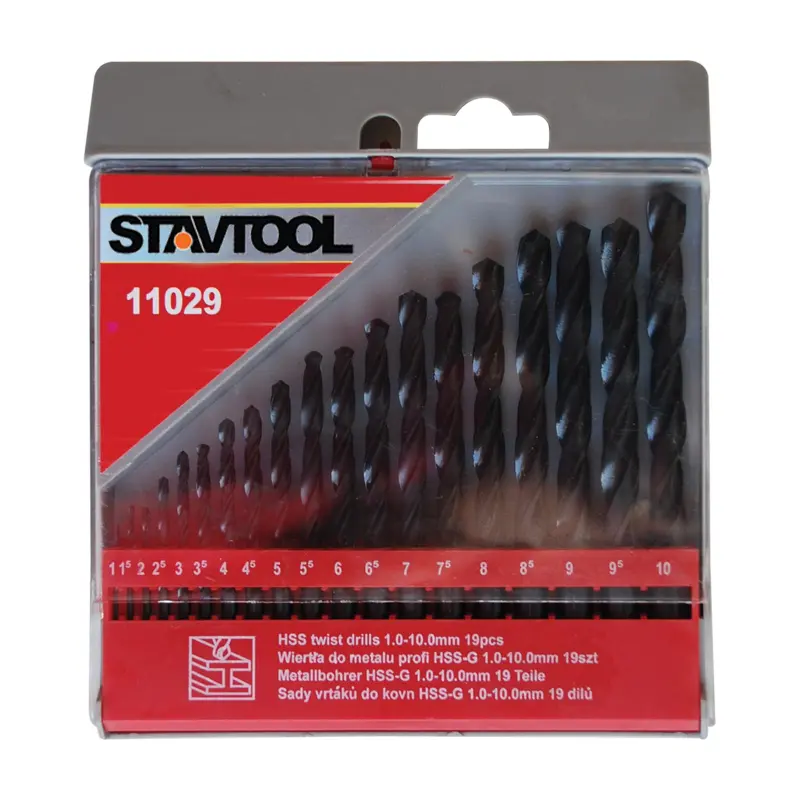 Sada vrtáků do kovu černé HSS - PVC obal | 1-10 mm 19 dílů Sada vrtáků do kovu černé HSS - PVC obal | 1-10 mm 19 dílů