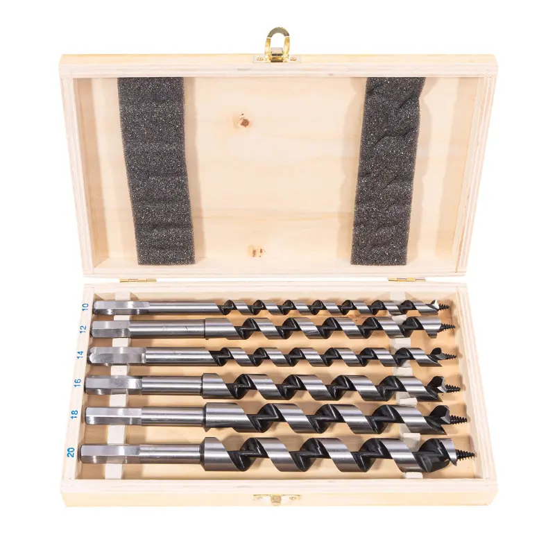 Sada hadovitých vrtáků do dřeva 6 dílů - dřevěný obal | 460 mm Sada hadovitých vrtáků do dřeva 6 dílů - dřevěný obal | 460 mm