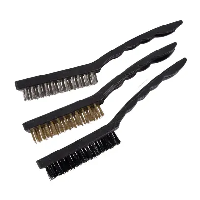 Sada ocelových kartáčů 3 díly -  PVC rukojeť