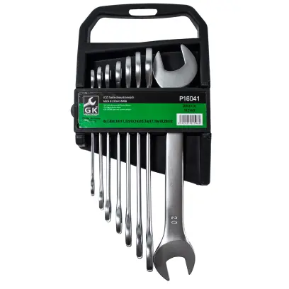 Sada plochých klíčů 6-22 mm matné 8 dílů - plastový držák