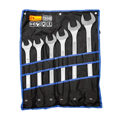 Sada očkoplochých klíčů vyhnutých 34-50 mm 6 dílů - textilní obal