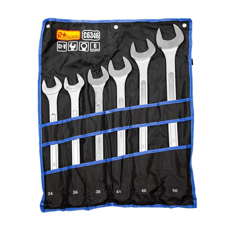 Sada očkoplochých klíčů vyhnutých 34-50 mm 6 dílů - textilní obal Sada očkoplochých klíčů vyhnutých 34-50 mm 6 dílů - textilní obal