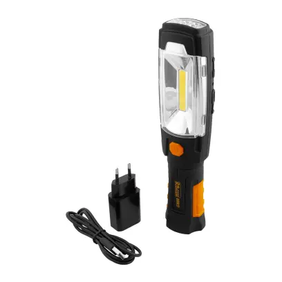 Svítilna pracovní 10COB-LED 3W + 6 LED otočná 360° aku článek 2000mAh