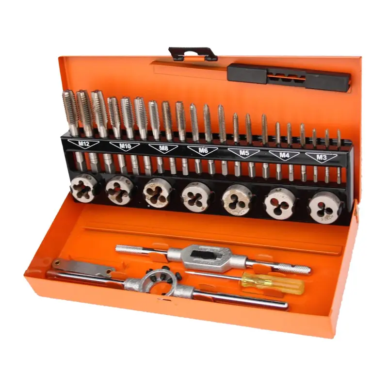 Sada závitníků a závitových oček 32 dílů - kovový obal Sada závitníků a závitových oček 32 dílů - kovový obal