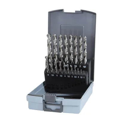 Sada vybrušovaných vrtáků do kovu 1-13 mm | 19 dílů plastový obal