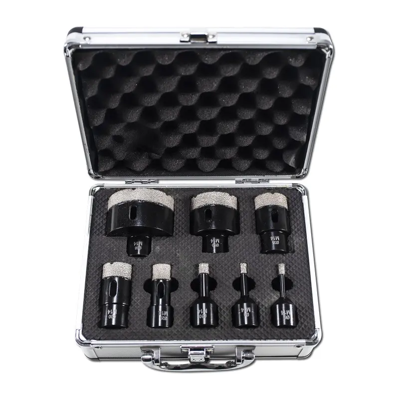 Sada diamantových vykružovacích korunek 6-68 mm 8 dílů - hliníkový obal Sada diamantových vykružovacích korunek 6-68 mm 8 dílů - hliníkový obal