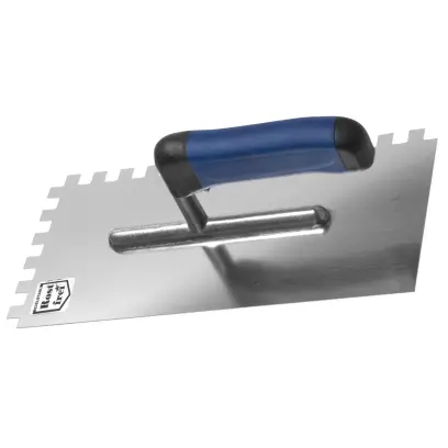 Hladítko nerezové zubové softgrip 270x127 mm | zuby 4 mm