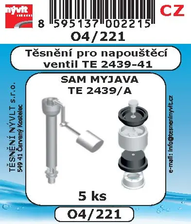 O4/221 SADA WC napouštěcí ventil T2439/A 5ks