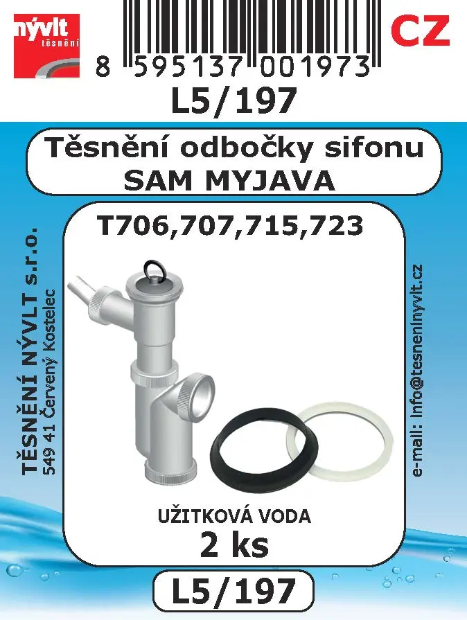L5/197 SADA těsnění do sifonové odbočky 2ks