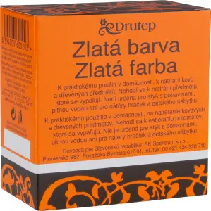 Drutep barva do domácnosti na kov a dřevo v prášku, zlatá, 5 g