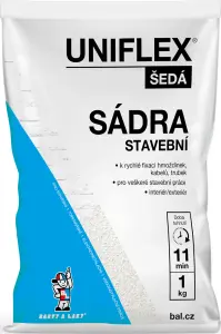 Uniflex sádra šedá, stavební, 1 kg Uniflex sádra šedá, stavební, 1 kg