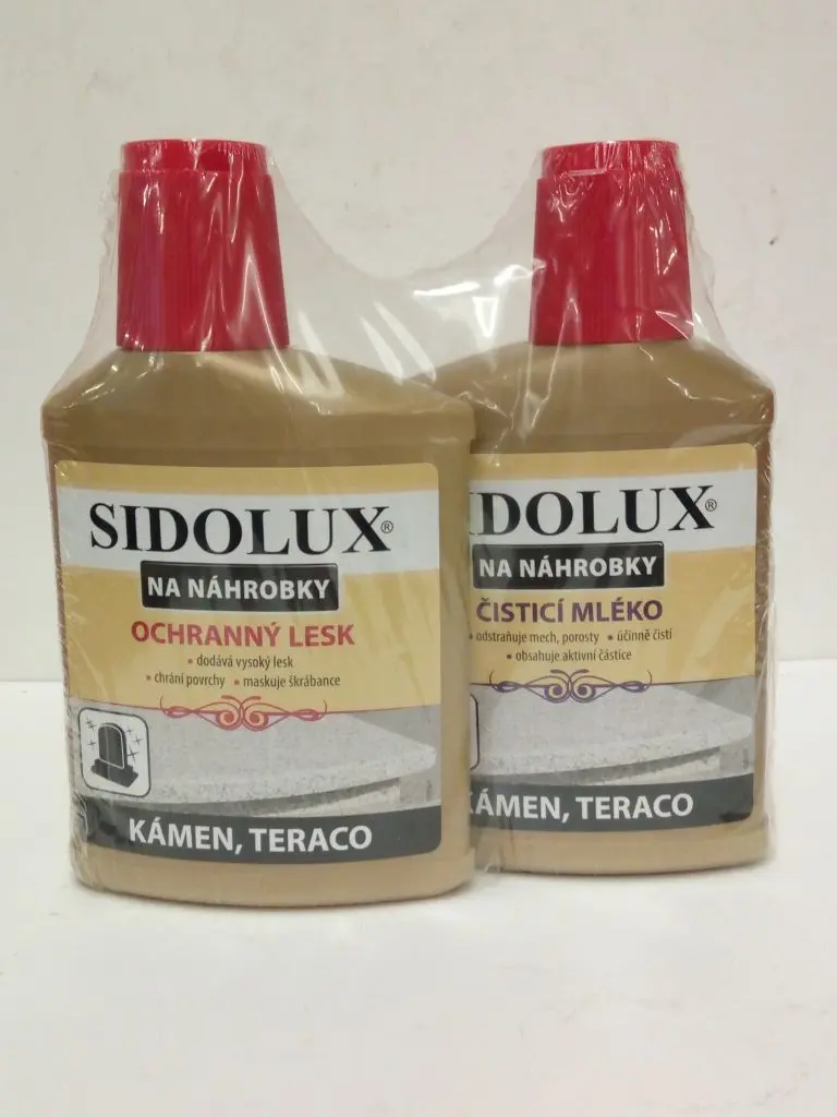 SIDOLUX duopack na ošetření náhrobních kamenů zlatá linie (čistič + ochranný lesk)