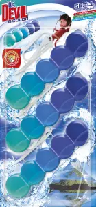 Dr. Devil WC Bicolor 5ball polar aqua závěsný WC blok, 3× 35 g Dr. Devil WC Bicolor 5ball polar aqua závěsný WC blok, 3× 35 g
