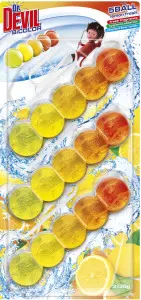 Dr. Devil WC Bicolor 5ball lemon fresh závěsný WC blok, 3× 35 g Dr. Devil WC Bicolor 5ball lemon fresh závěsný WC blok, 3× 35 g