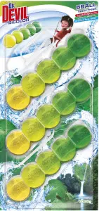 Dr. Devil WC Bicolor 5ball natur fresh závěsný WC blok, 3× 35 g Dr. Devil WC Bicolor 5ball natur fresh závěsný WC blok, 3× 35 g
